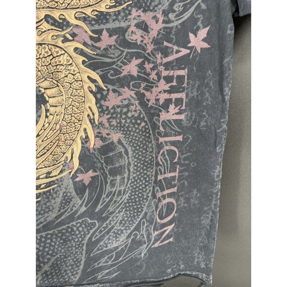 Affliction Men's Cut Series Lonely Dragon T-shirt L Black Distressed Y2k - Picture 5 of 13